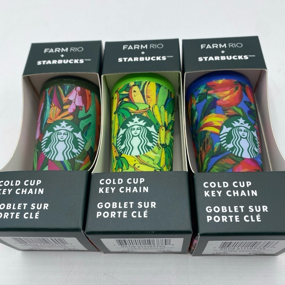 Starbucks FARM RIO Limited Cold Cup Key Chain SET OF 3 May 2025 Release NEW
